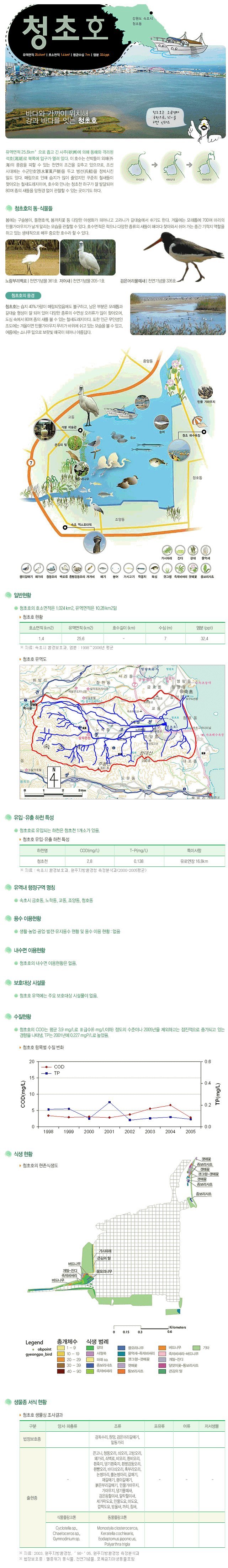 바다와 가까이 위치해 강과 바다를 잇는 청초호