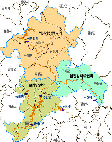 섬진강수계지도