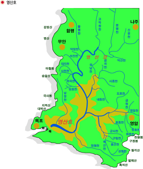 영산강 주요지천 지도_영산호